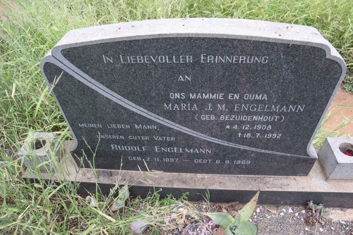 ENGELMANN Rudolf 1897-1969 & Maria J.M. nee BEZUIDENHOUT 1908-1992