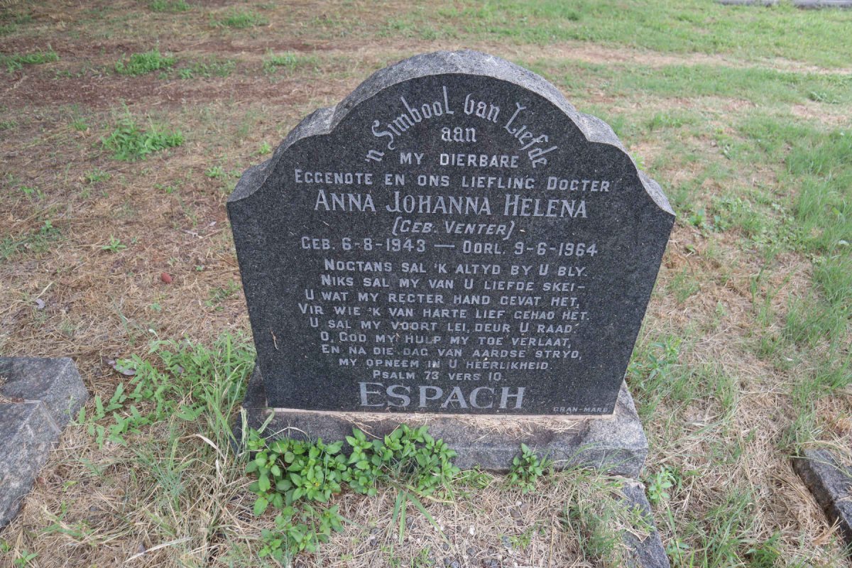 ESPACH Anna Johanna Helena nee VENTER 1943-1964
