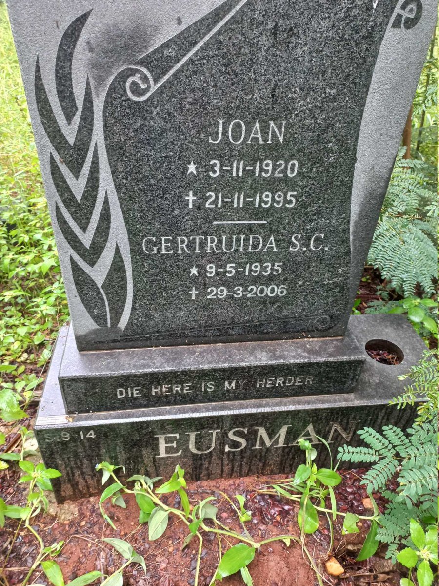 EUSMAN Joan 1920-1995 :: EUSMAN Gertruida S.C. 1935-2006