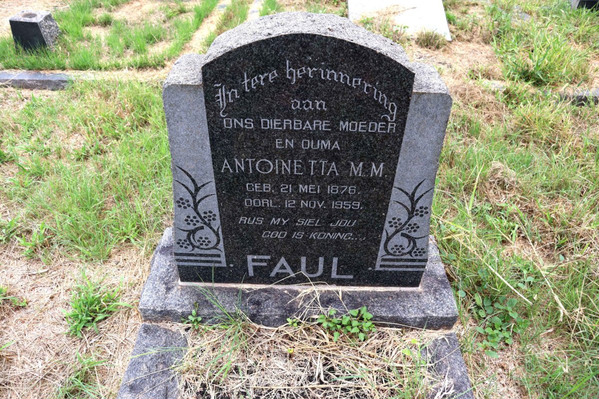 FAUL Antoinetta M.M. 1876-1959