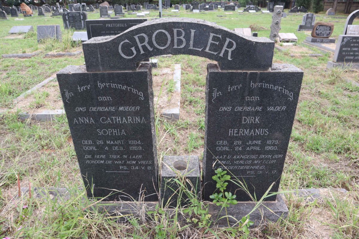 GROBLER Dirk Hermanus 1879-1960 & Anna Catharina Sophia 1884-1959