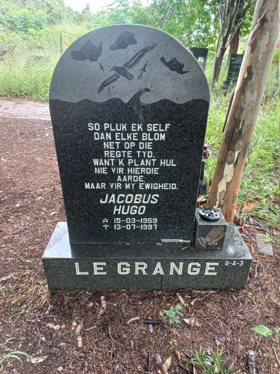 GRANGE Jacobus Hugo, le 1959-1997