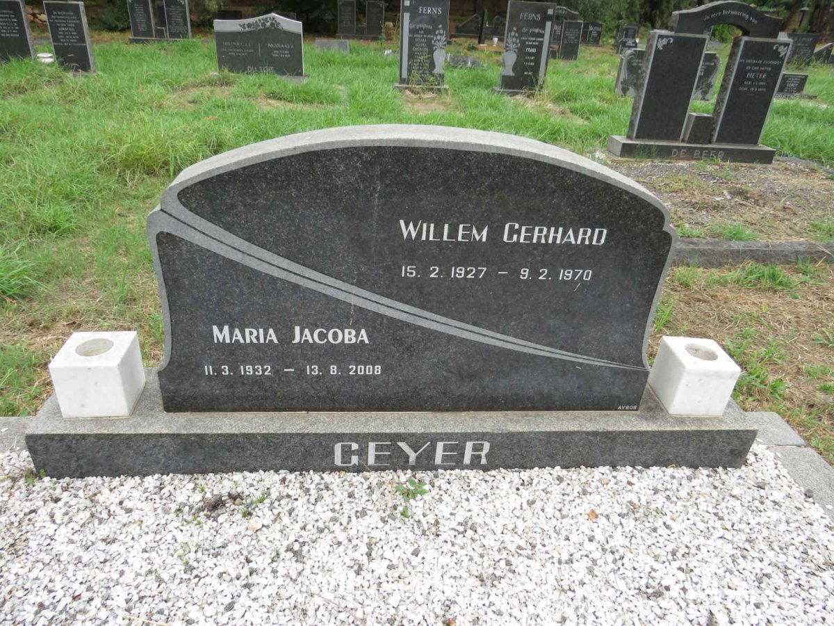 GEYER Willem Gerhard 1927-1970 & Maria Jacoba 1932-2008
