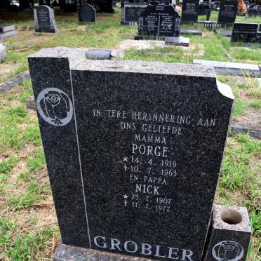 GROBLER Nick 1907-1977 & Porge 1919-1963