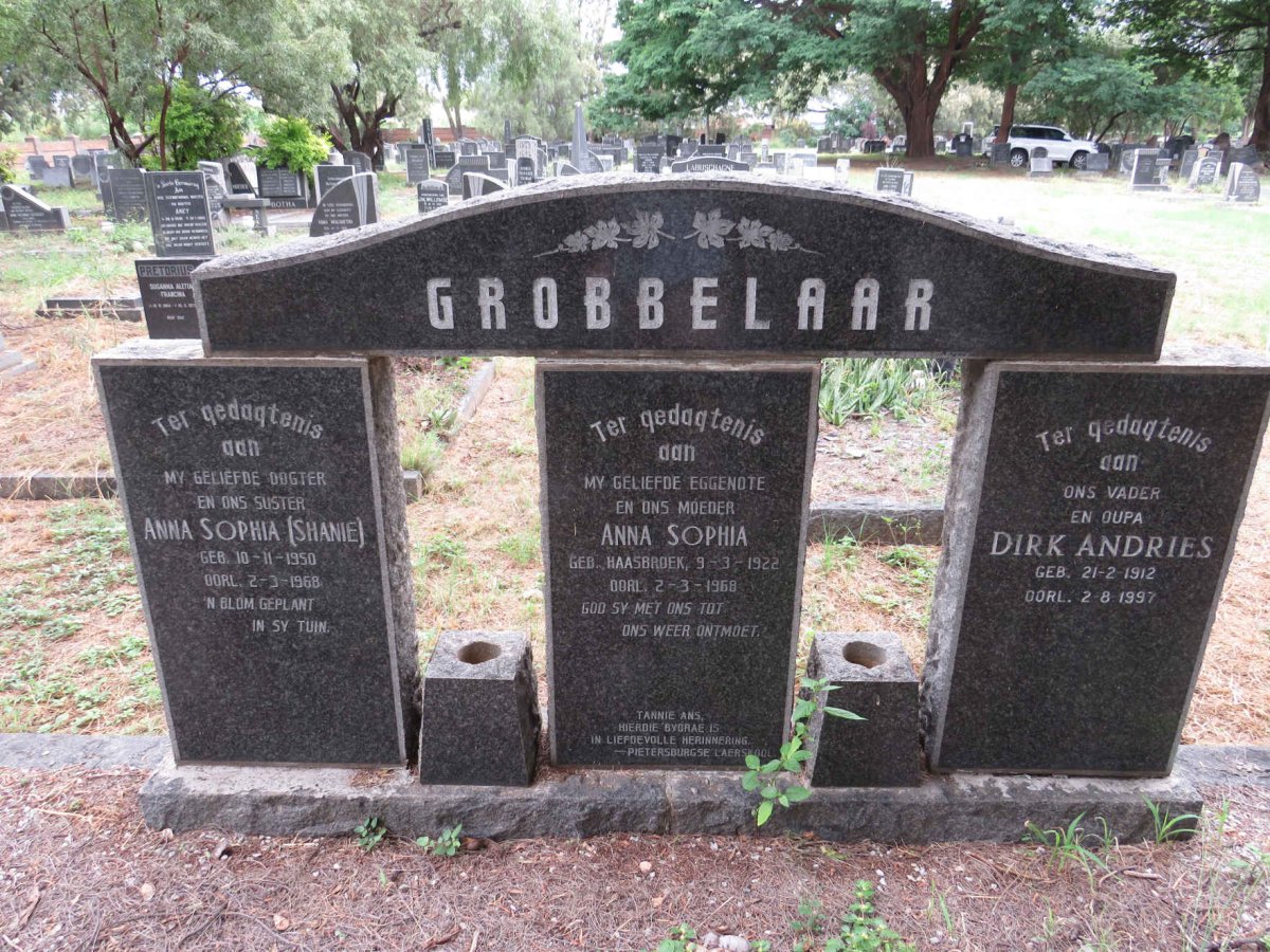 GROBBELAAR Dirk Andries 1912-1997 & Anna Sophia HAASBROEK 1922-1968 :: GROBBELAAR Anna Sophia 1950-1968