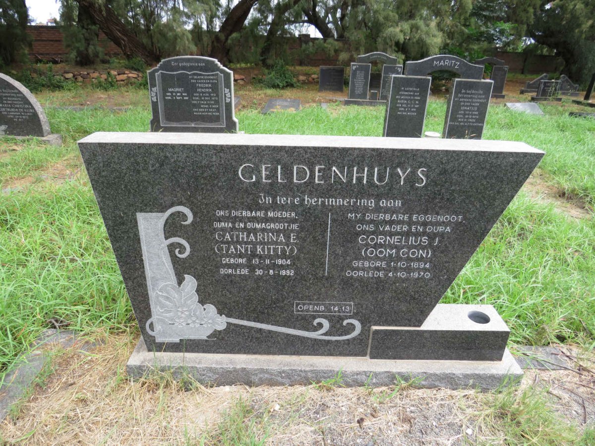 GELDENHUYS Cornelius J. 1894-1970 & Catharina E. 1904-1992