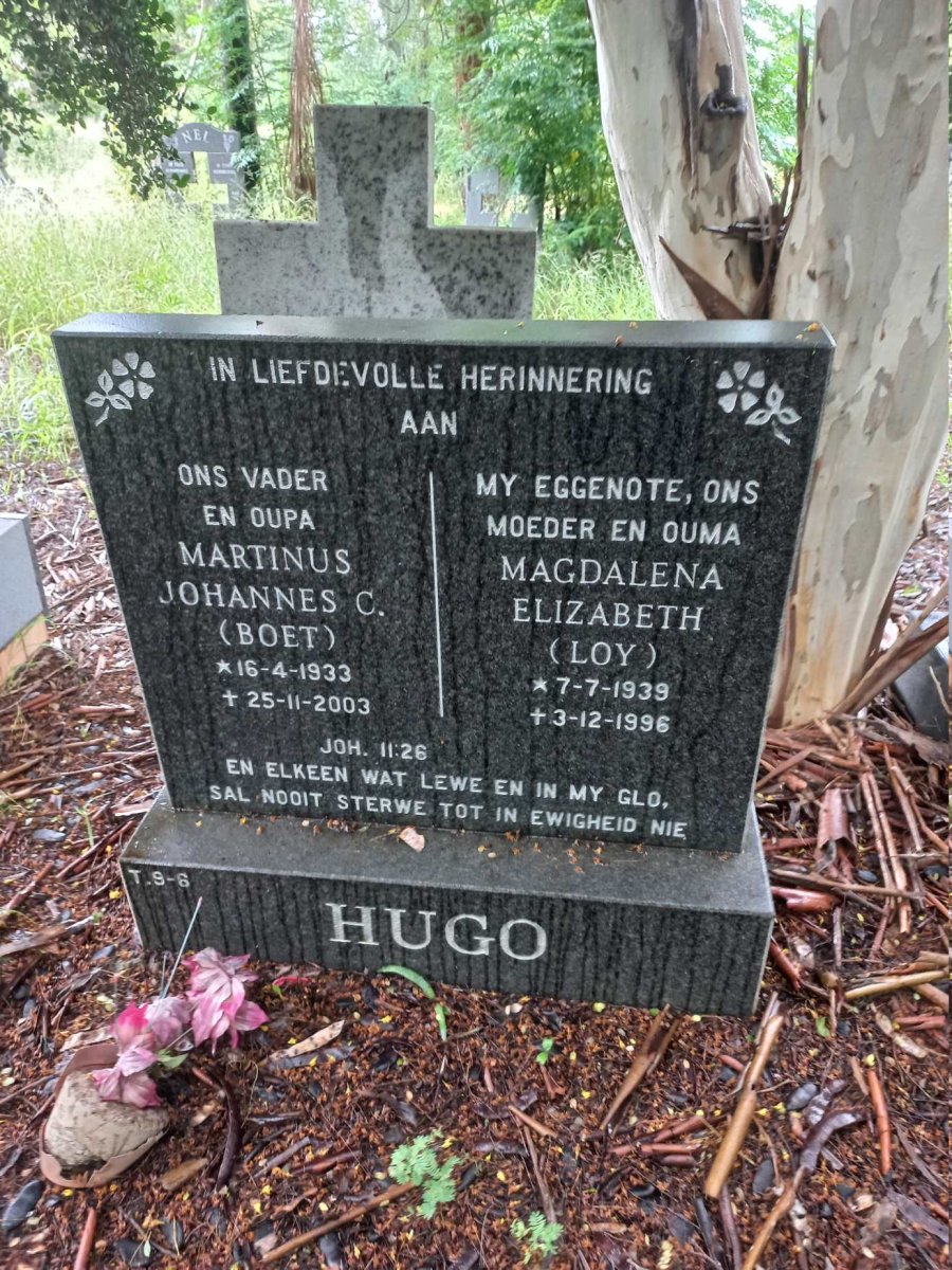 HUGO Martinus Johannes C. 1933-2003 & Magdalena Elizabeth 1939-1996