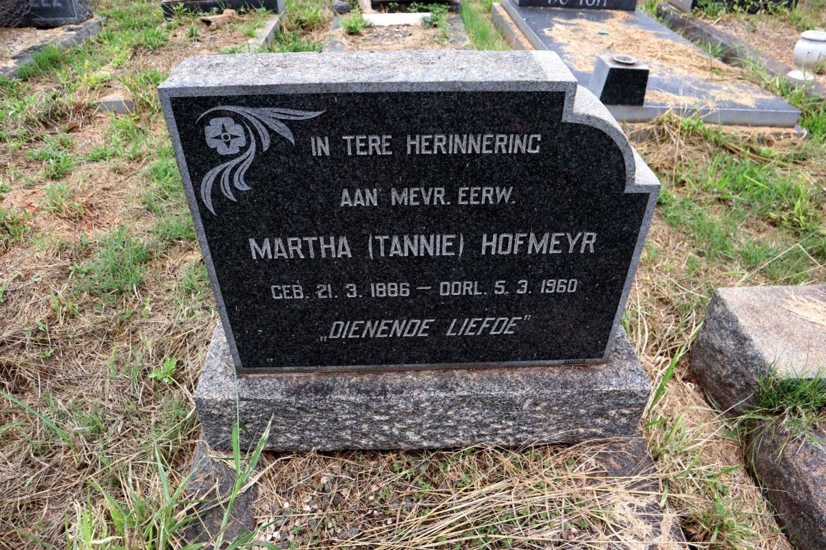 HOFMEYR Martha 1886-1960 