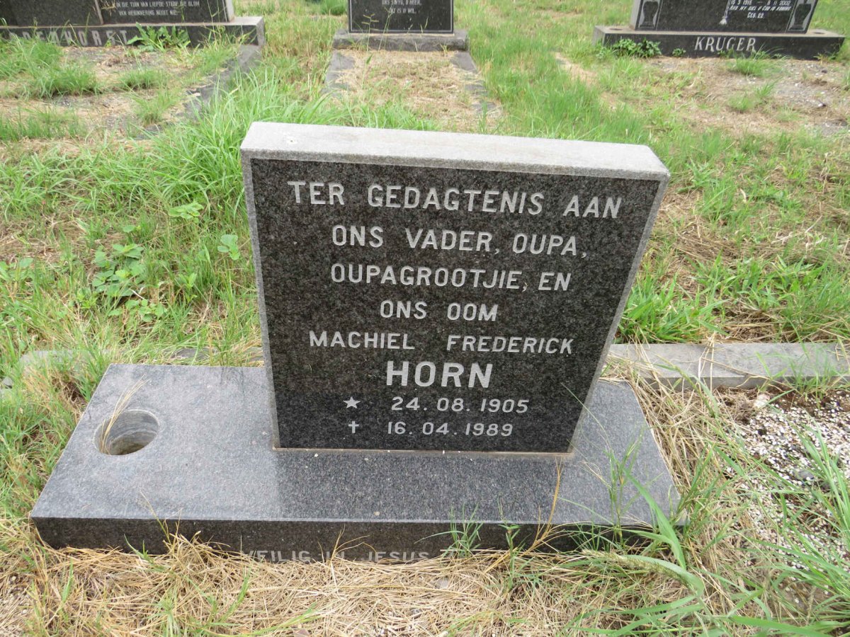 HORN Machiel Frederick 1905-1989