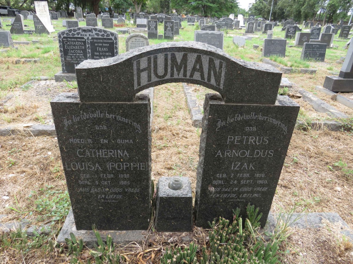 HUMAN Petrus Arnoldus Izak 1896-1960 & Catherina Louisa 1898-1985