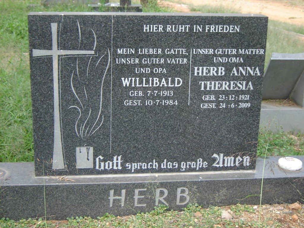 HERB Willibald 1913-1984 &amp; Anna Thersesia 1921-2009