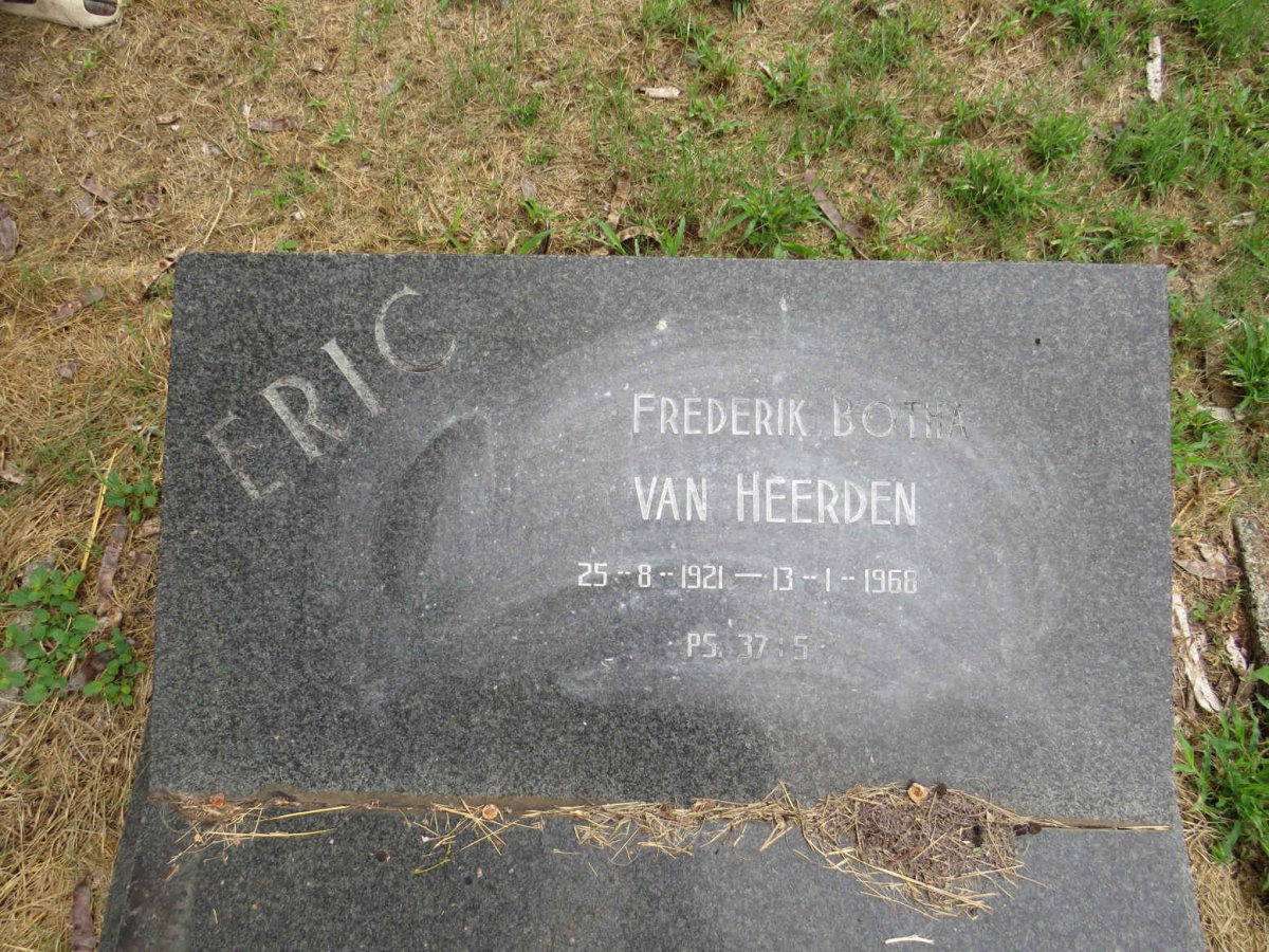 HEERDEN Frederik Botha, van 1921-1966