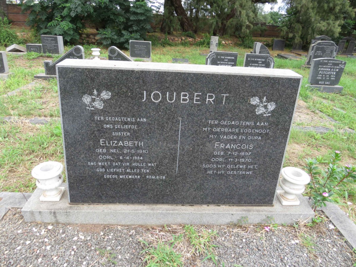 JOUBERT Francois 1897-1970 & Elizabeth NEL 1810-1984