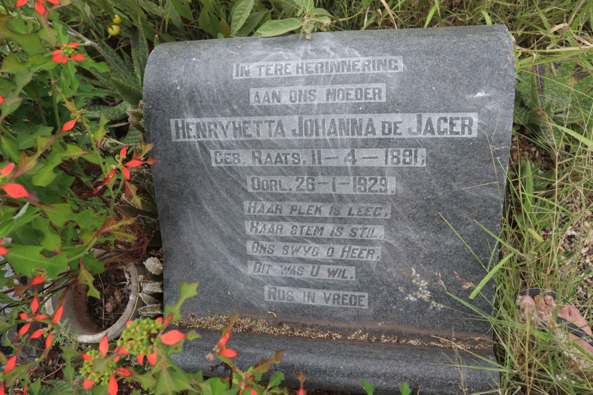 JAGER Pieter Hendrik Carel, de 1884-1956 & Henryhetta Johanna RAATS 1891-1929_2
