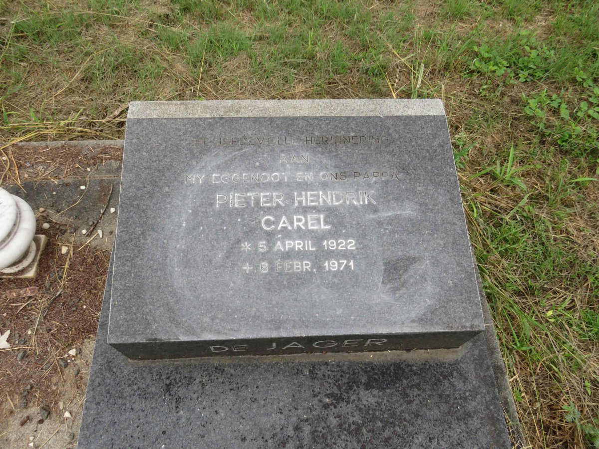 JAGER Pieter Hendrik Carel, de 1922-1971