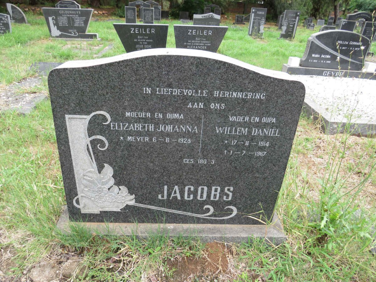 JACOBS Willem Daniel 1914-1967 & Elizabeth Johanna MEYER 1925-