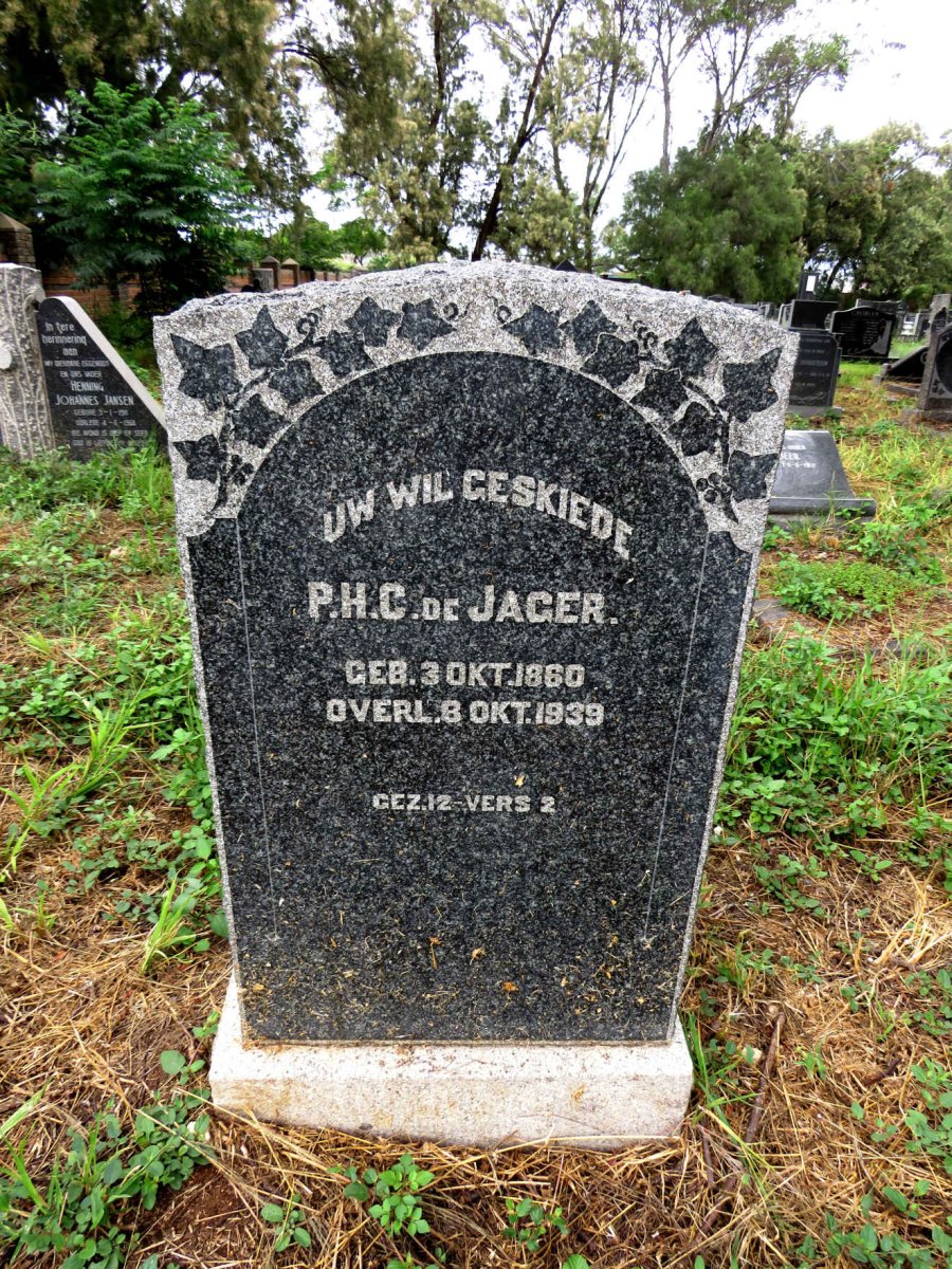 JAGER P.H.C., de 1860-1939