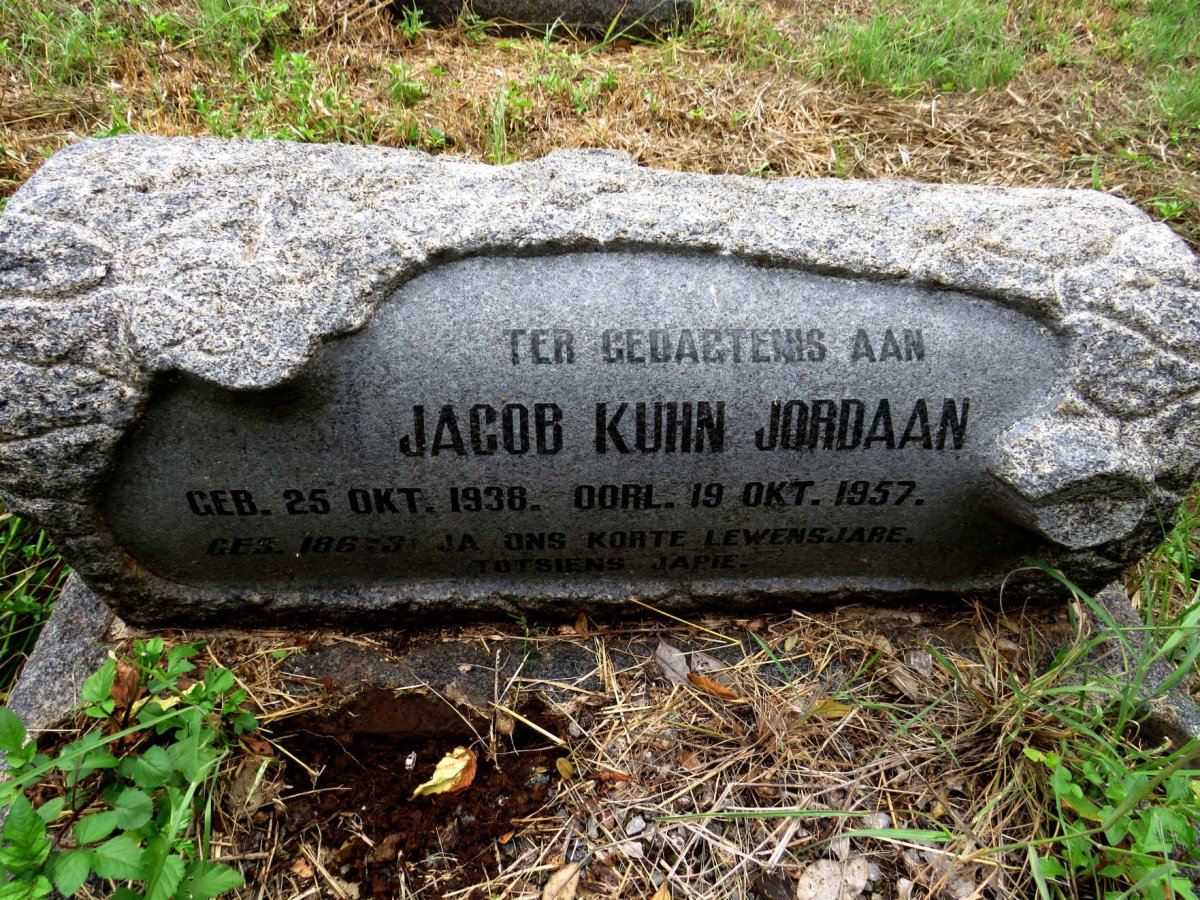 JORDAAN Jacob Kuhn 1938-1957