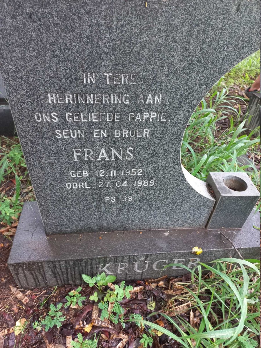 KRUGER Frans 1952-1989