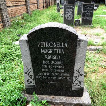 KRUGER Petronella Magrietha nee JACOBS 1885-1968
