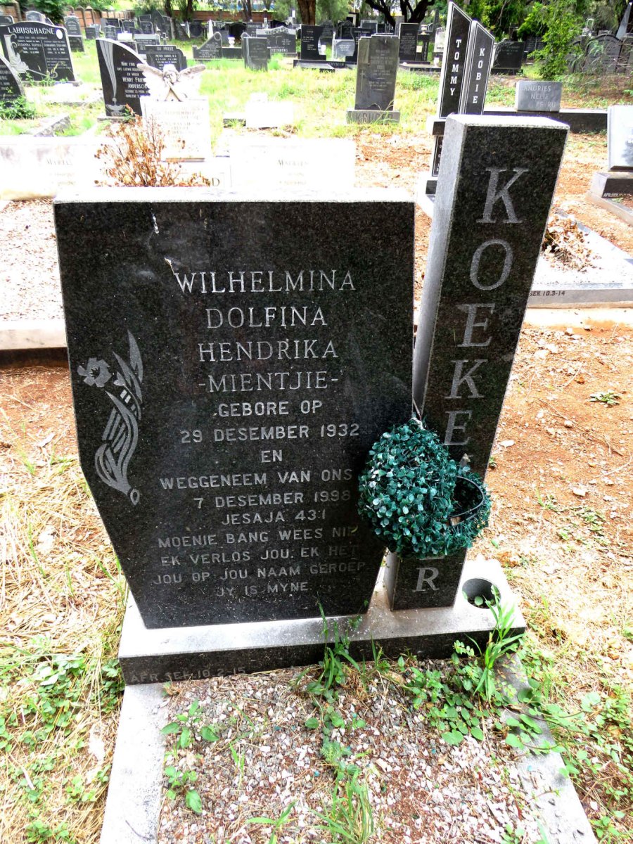 KOEKEMOER Wilhelmina Dolfina Hendrika 1932-1998