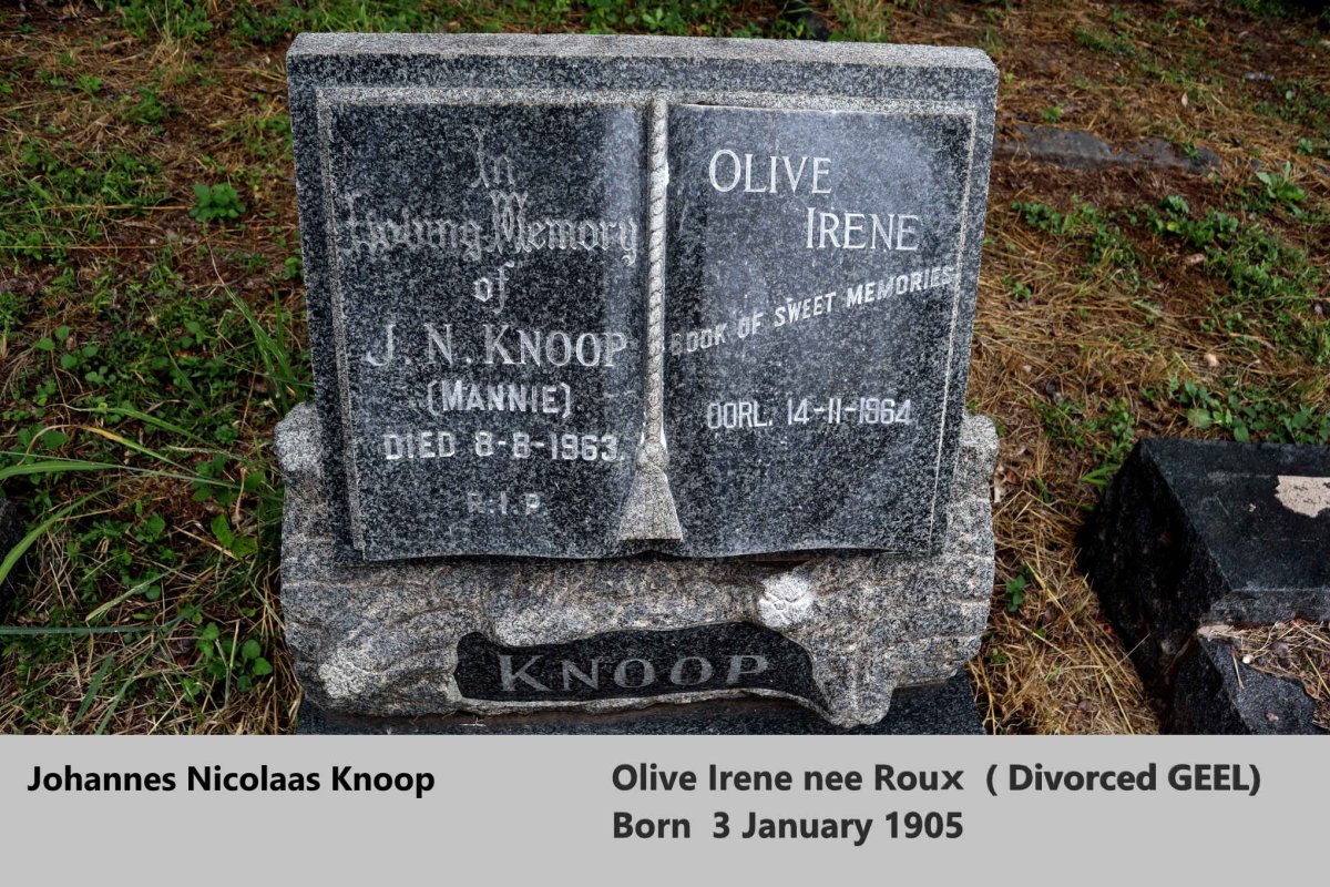 KNOOP J.N. -1963 & Olive Irene -1964