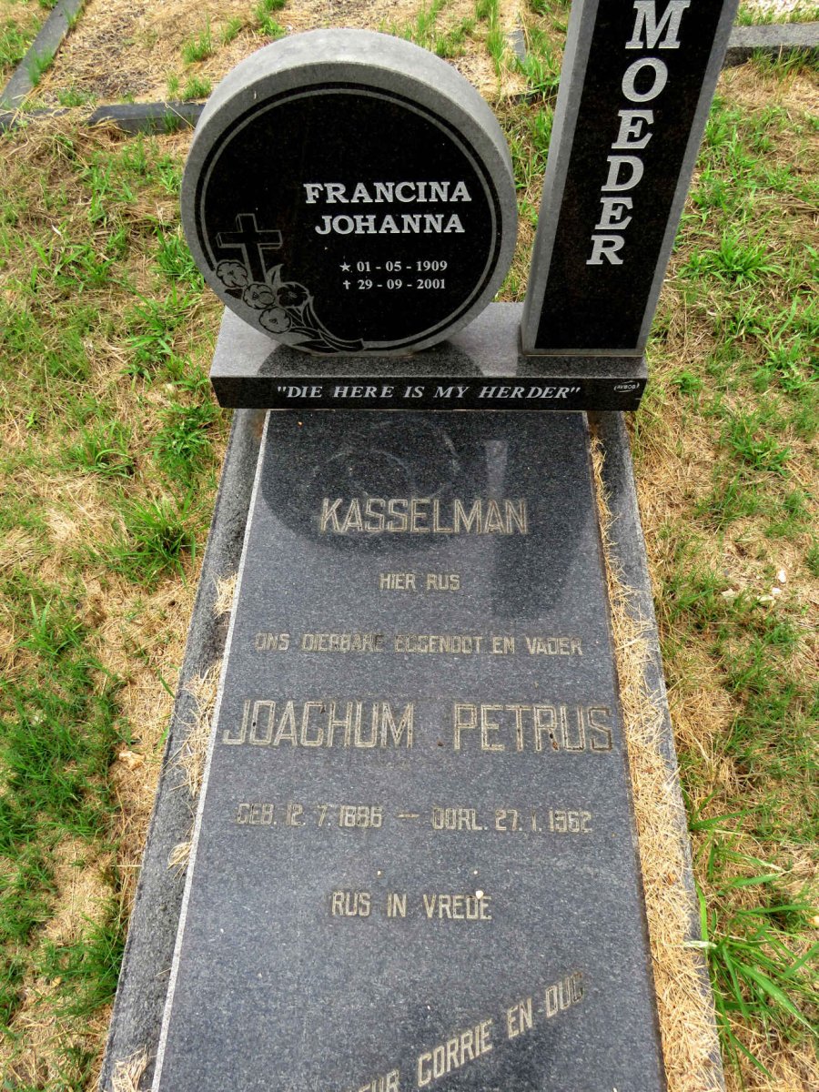 KASSELMAN Joachum Petrus 1886-1962 & Francina Johanna 1909-2001