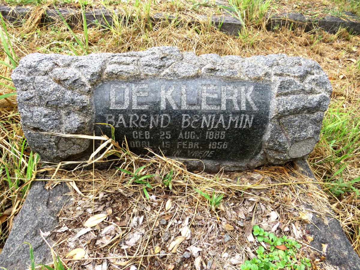 KLERK Barend Benjamin, de 1886-1958