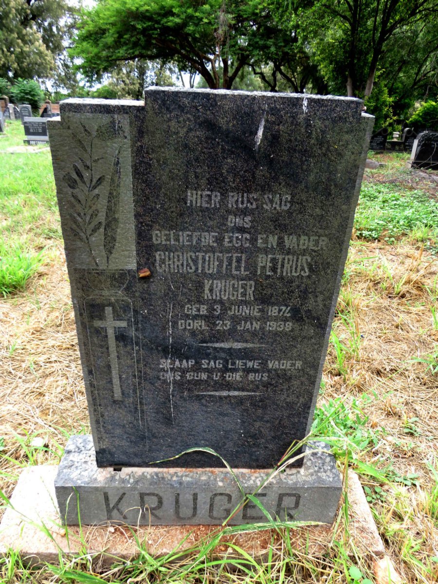 KRUGER Christoffel Petrus 1874-1938