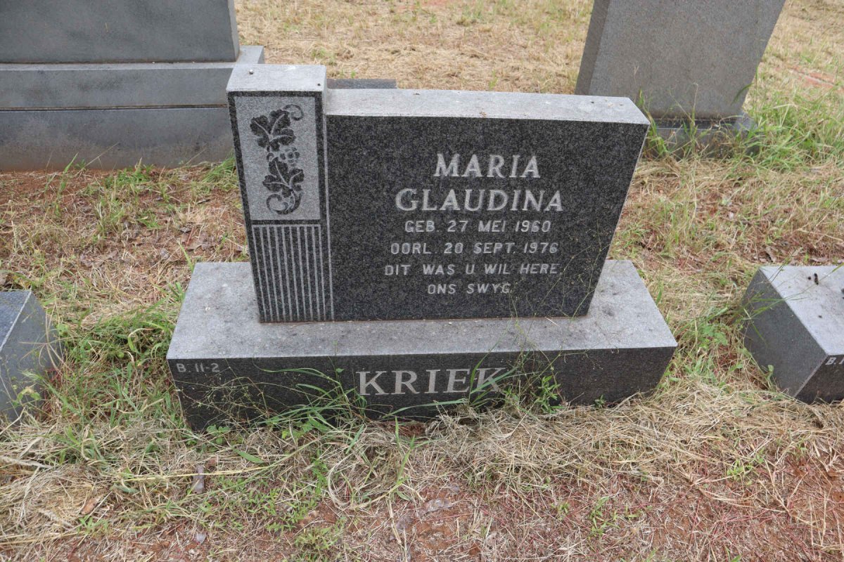 KRIEK Maria Glaudina 1960-1976