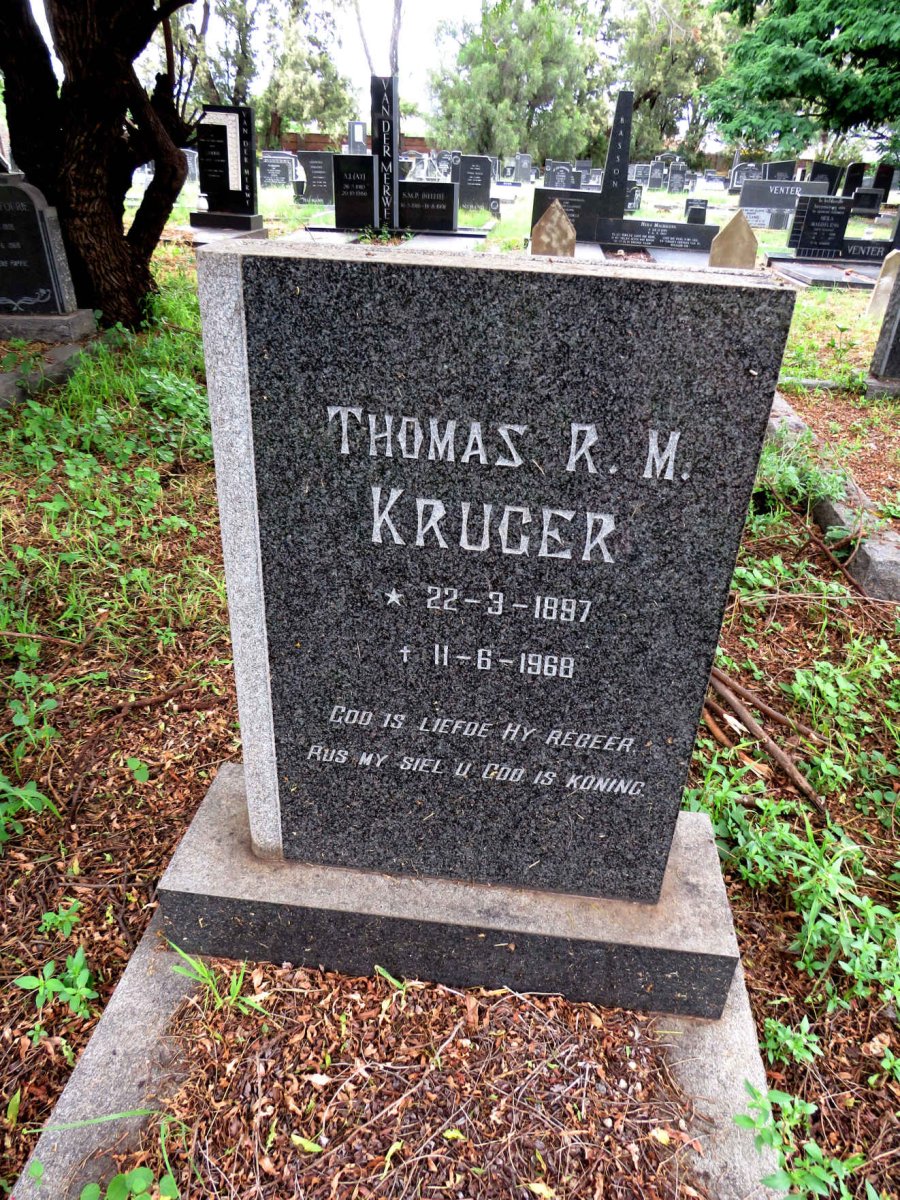 KRUGER Thomas R.M. 1897-1968