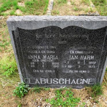 LABUSCHAGNE Jan Harm 1892-1973 & Anna Maria nee DREYER 1898-1961