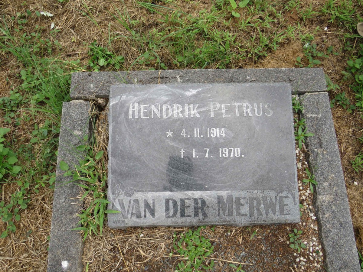 MERWE Hendrik Petrus, van der 1914-1970