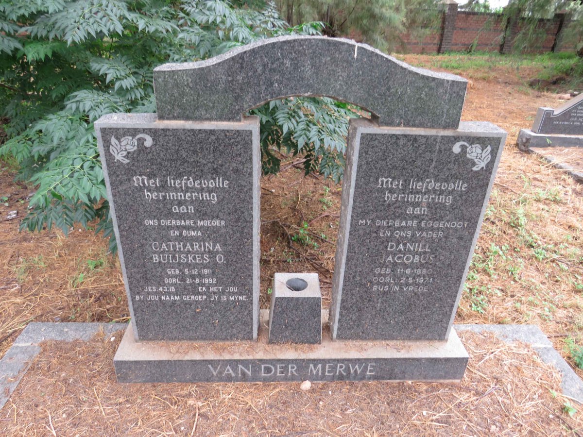 MERWE Daniel Jacobus, van der 1880-1971 & Catharina Buijskes O. 1911-1992