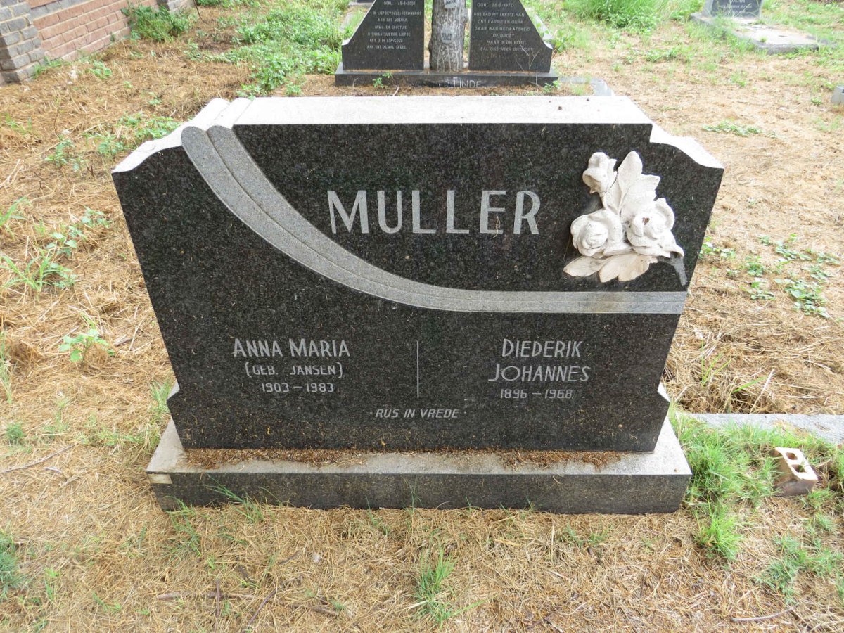 MULLER Diederik Johannes 1896-1960 & Anna Maria JANSEN 1903-1983