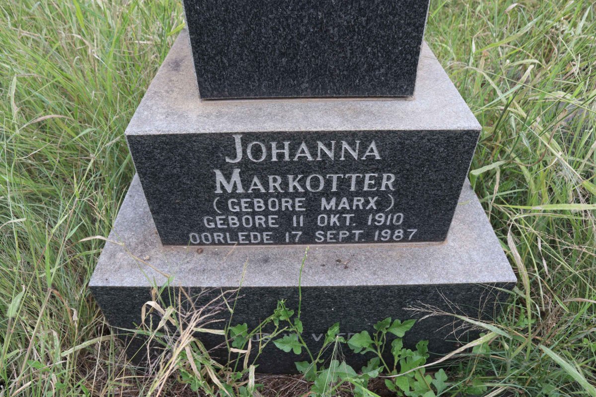 MARKOTTER Johanna nee MARX 1910-1987