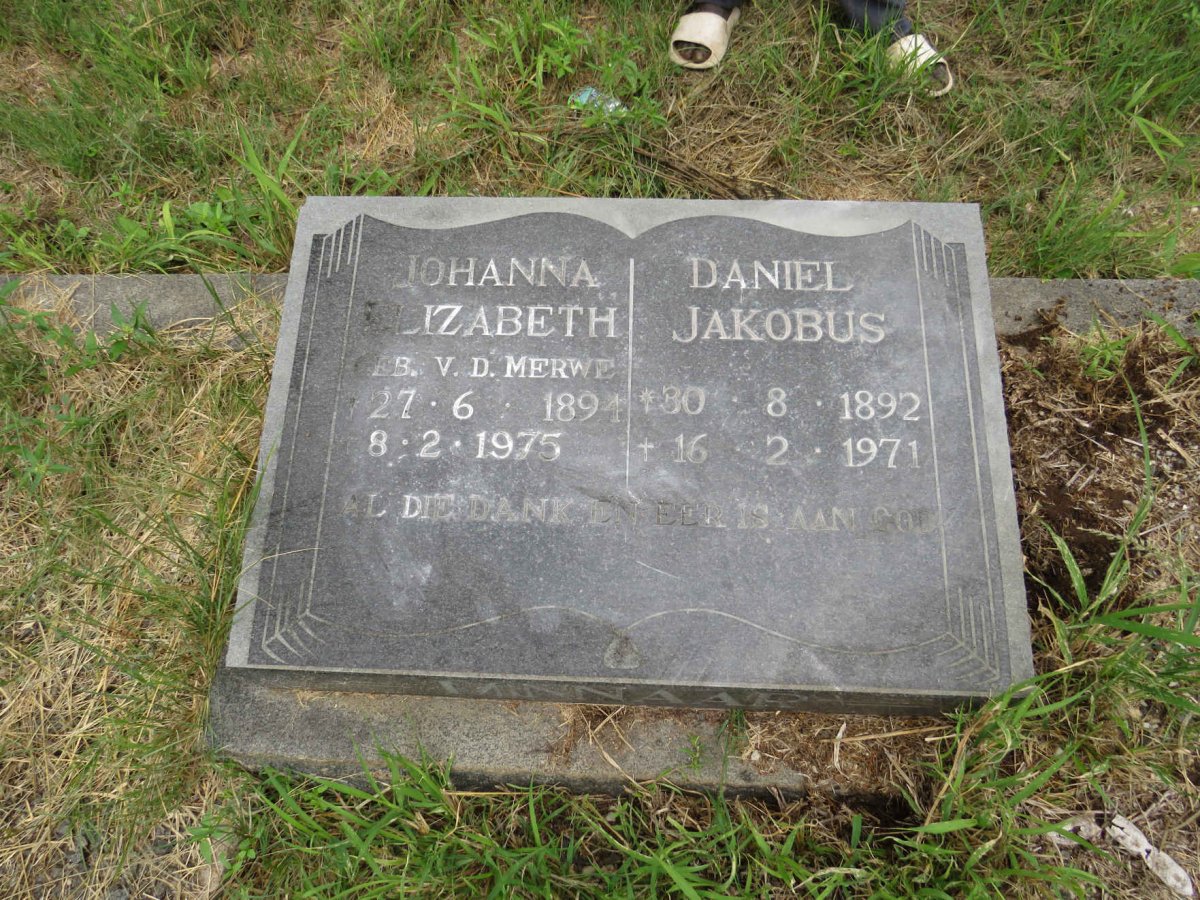 MINNAAR Daniel Jakobus 1892-1971 & Johanna Elizabeth V.D. MERWE 1894-1975