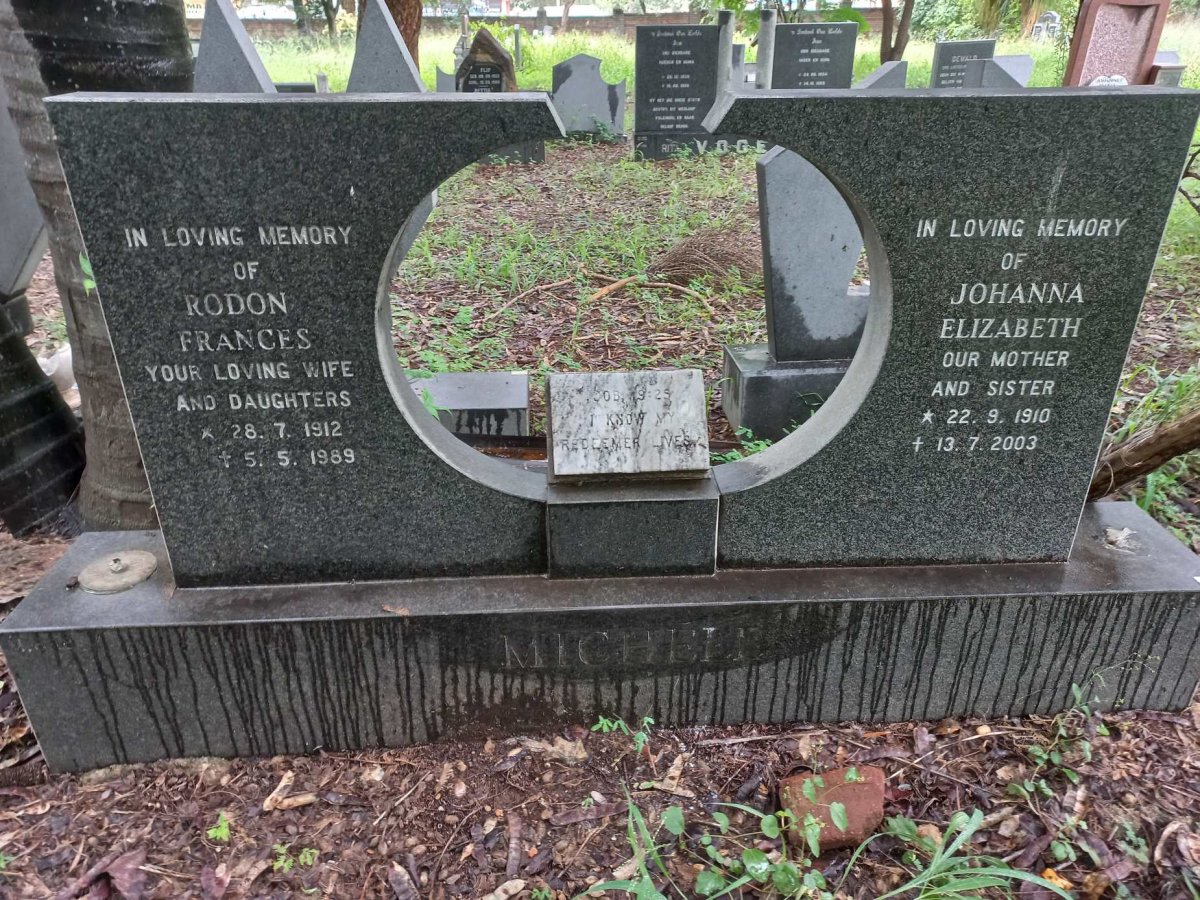 MICHELL Rodon Frances 1912-1989 & Johanna Elizabeth 1910-2003