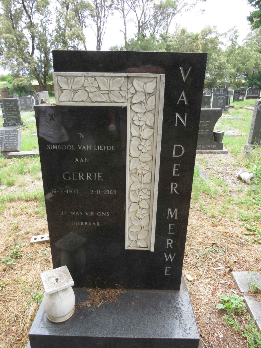 MERWE Gerrie, van der 1937-1969