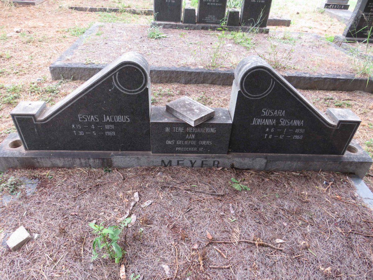 MEYER Esyas Jacobus 1891-1969 & Susara Johanna Susanna 1998-1968