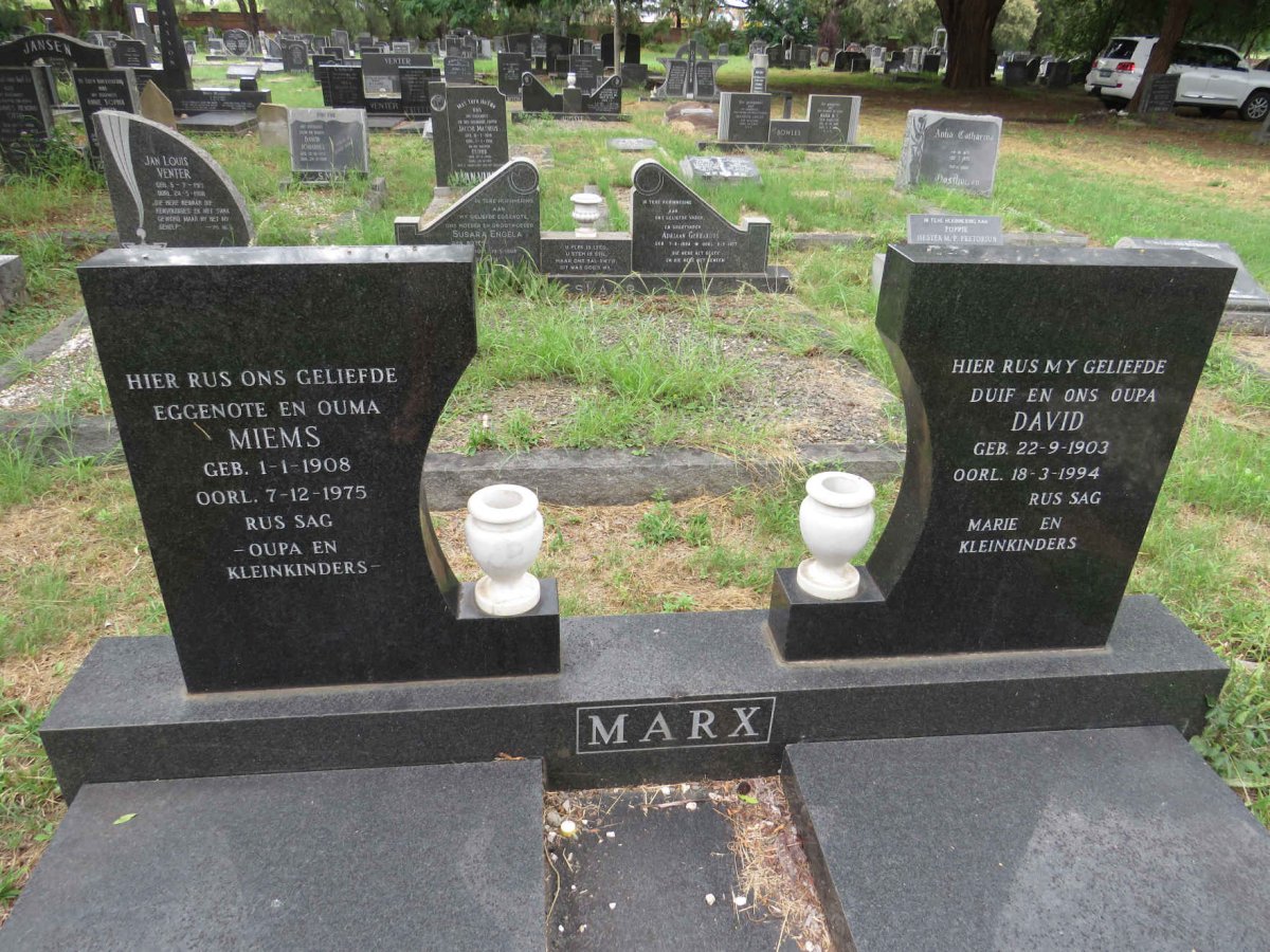 MARX David 1903-1994 & Miems 1908-1975