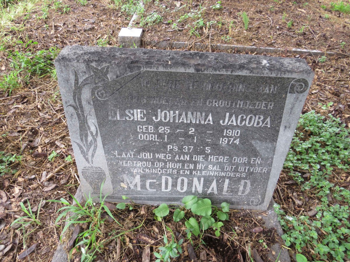 MCDONALD Elsie Johanna Jacoba 1910-1974