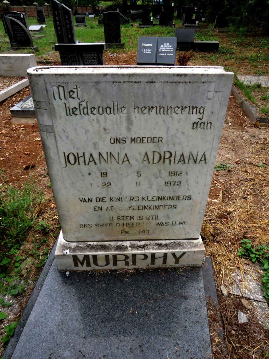 MURPHY Johanna Adriana 1912-1972