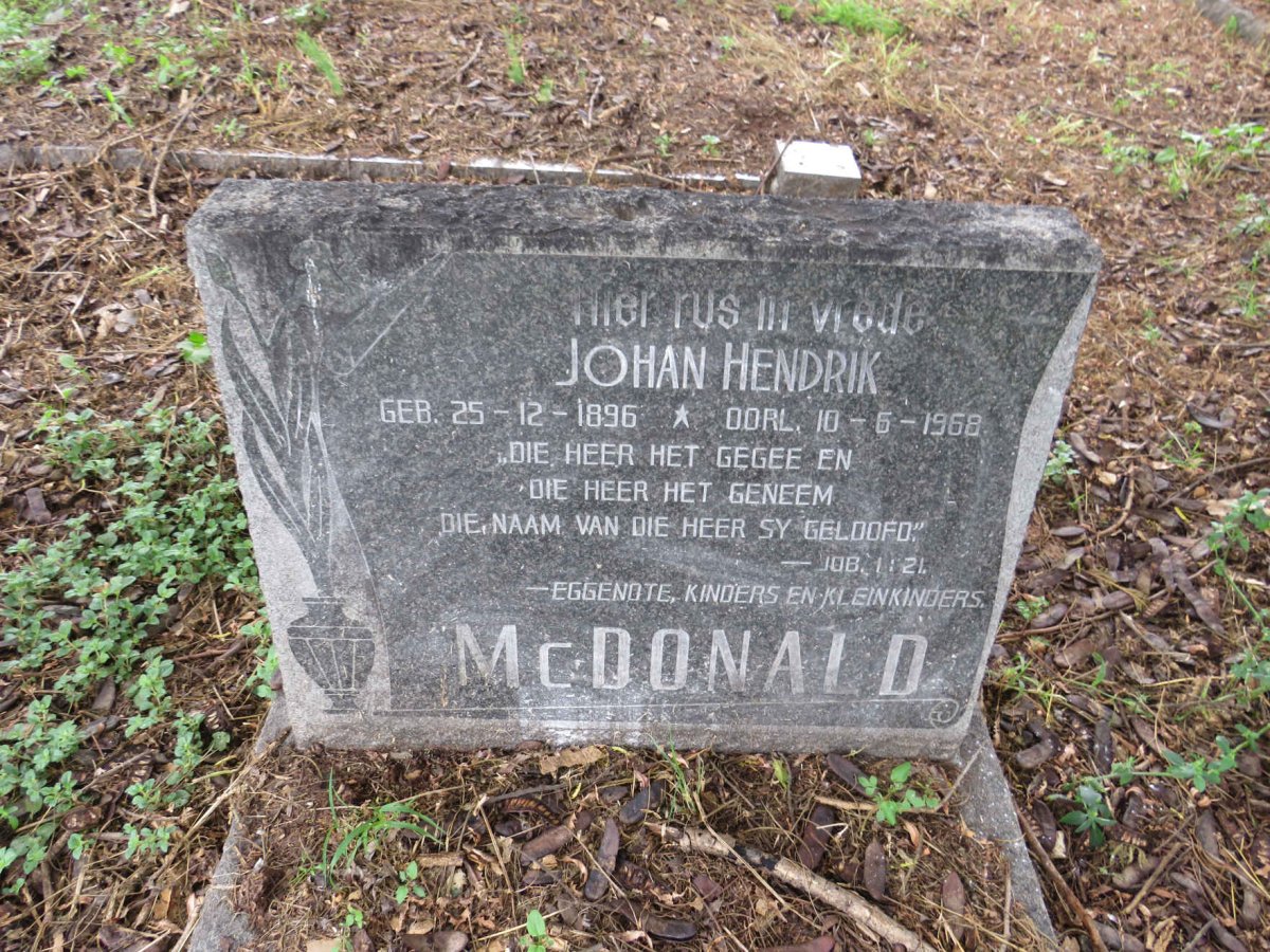 MCDONALD Johan Hendrik 1896-1968