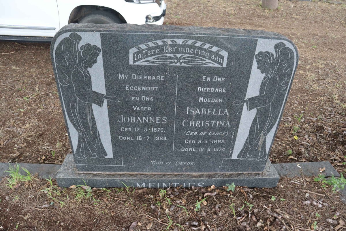 MEINTJES Johannes 1879-1964 & Isabella Christina nee DE LANGE 1885-1974