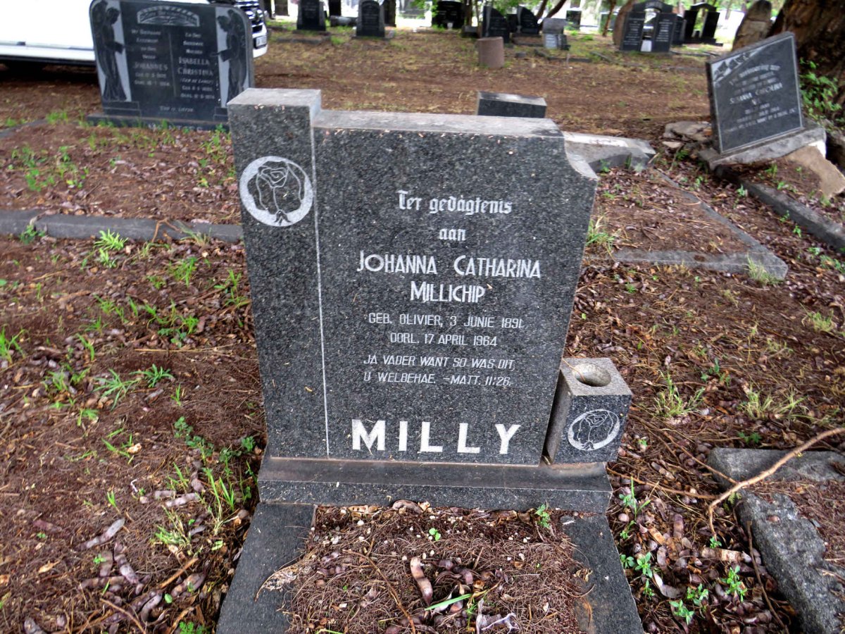MILLY Johanna Catharina Millichip nee OLIVIER 1891-1984