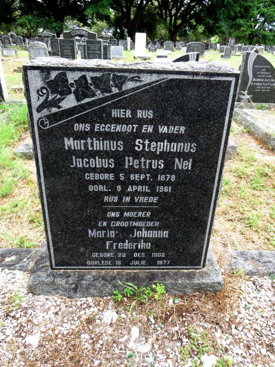 NEL Marthinus Stephanus Jacobus Petrus 1878-1961 & Maria Johanna Frederika 1902-1977