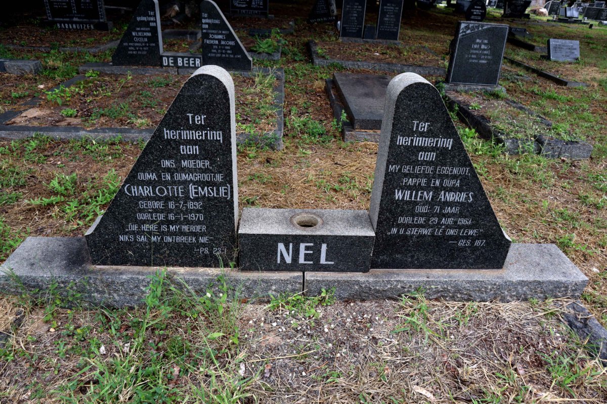 NEL Willem Andries -1963 & Charlotte EMSLIE 1892-1970