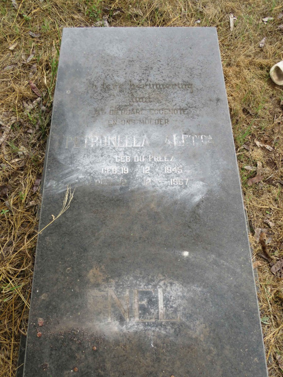 NEL Petronella Aletta nee DU PREEZ 1945-1967