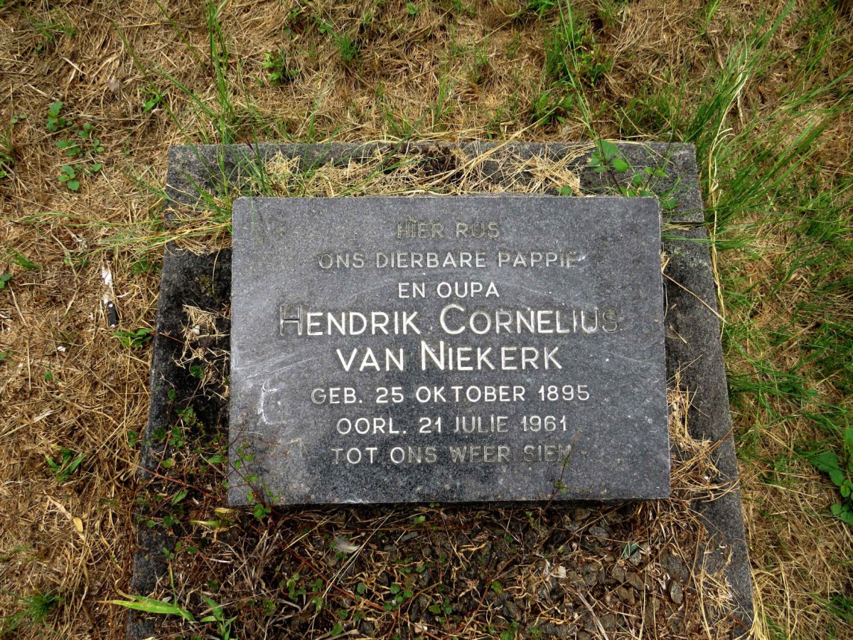 NIEKERK Hendrik Cornelius, van 1895-1961